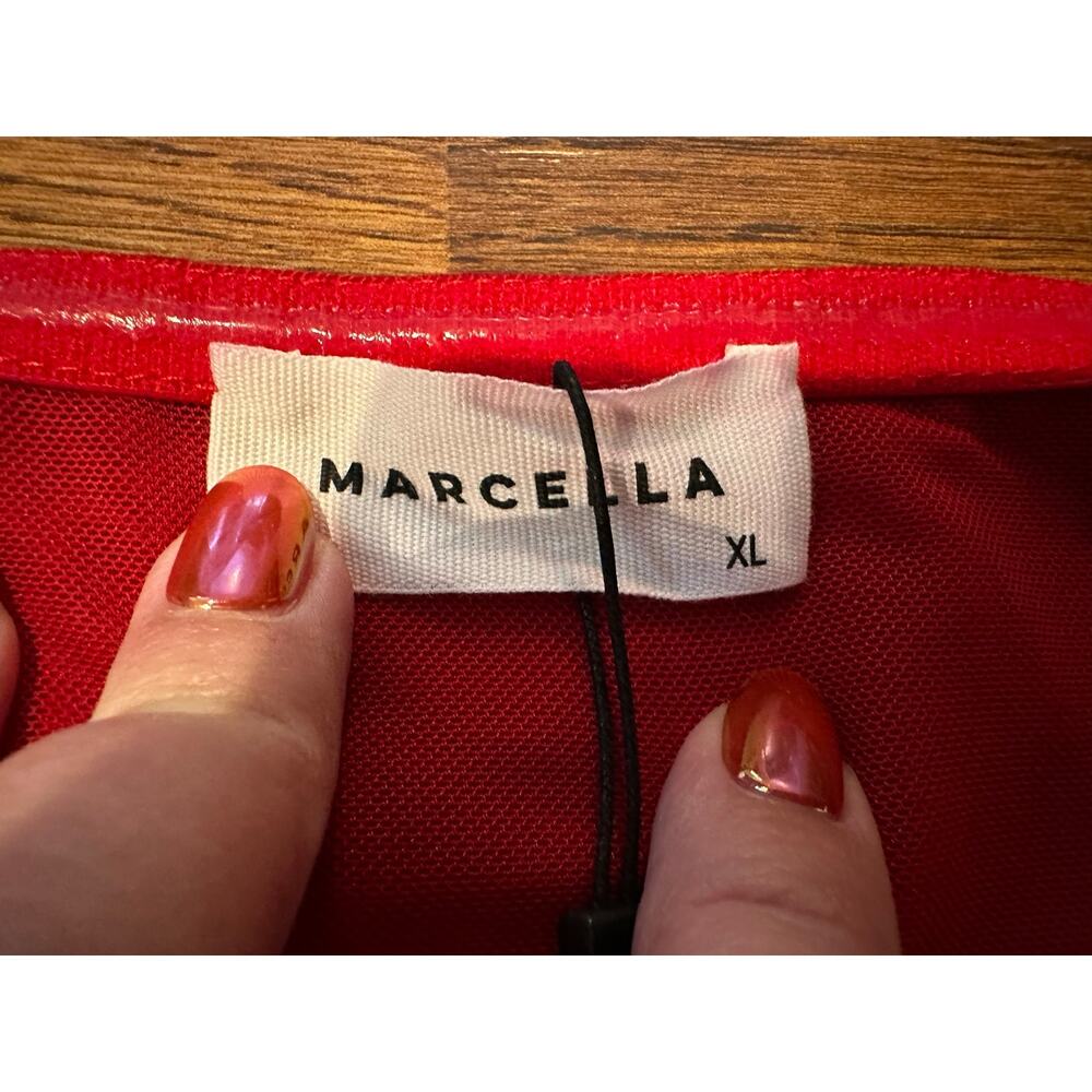 Marcella Natalia Strapless Midi Dress Women's XL Red NWT Minimalist Chic - Picture 10 of 16